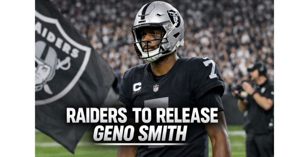 Geno Smith on the sideline as reports say the Raiders plan to release quarterback Geno Smith ahead of the new NFL league year.